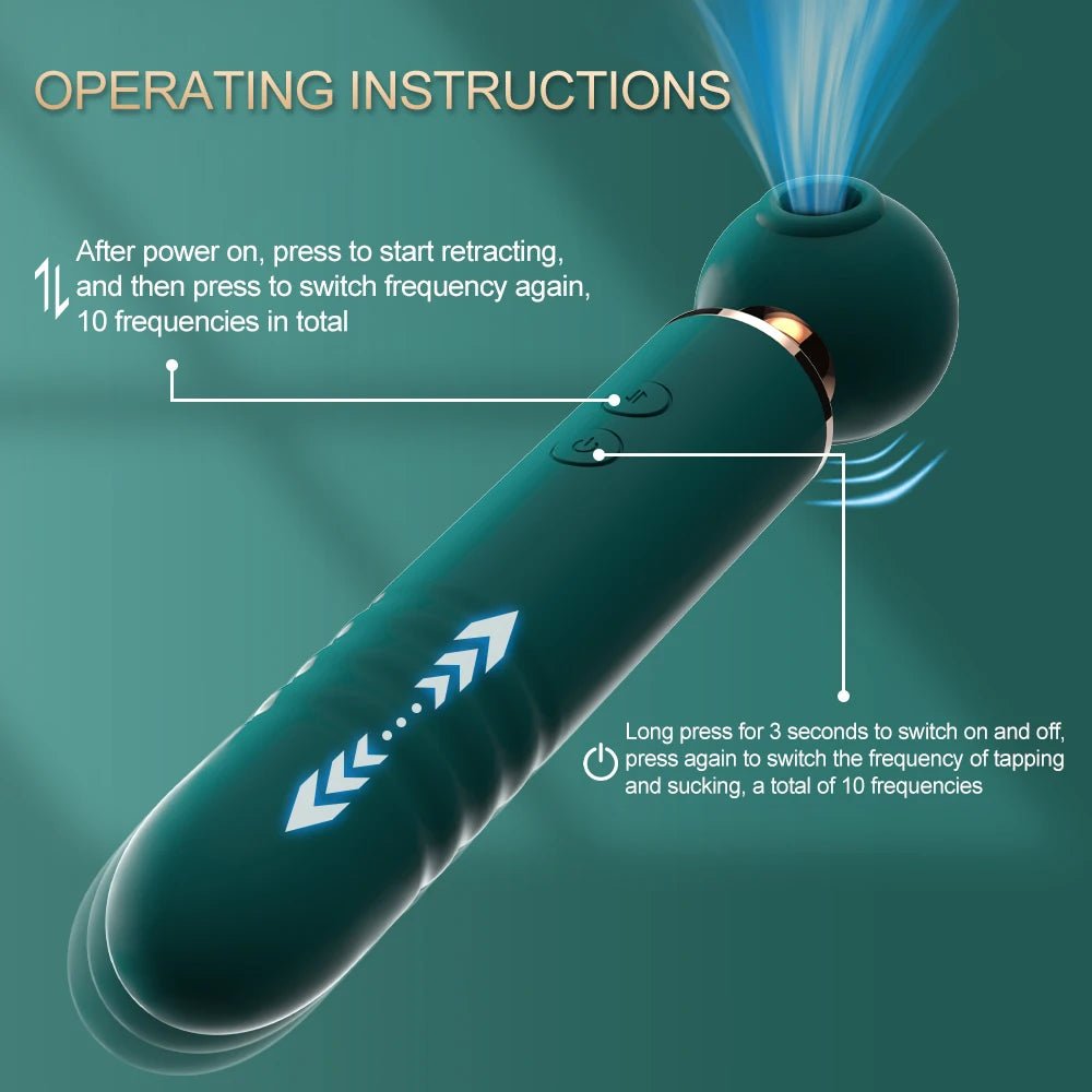 2 In 1 Retractable Sucking Vibrators - JoyToyBox